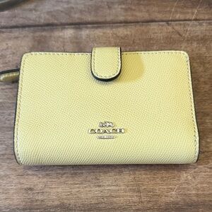 Coach Light Yellow Leather Wallet